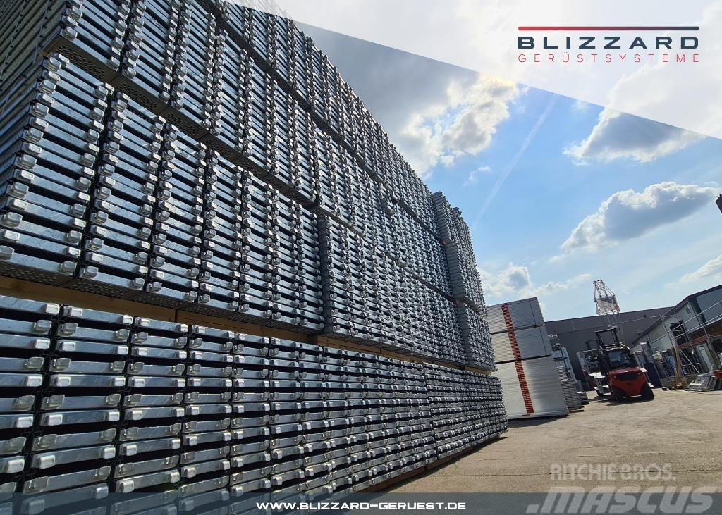  163 m² neues Fassadengerüst mit Stahlböden Blizzar Telineet ja lisäosat