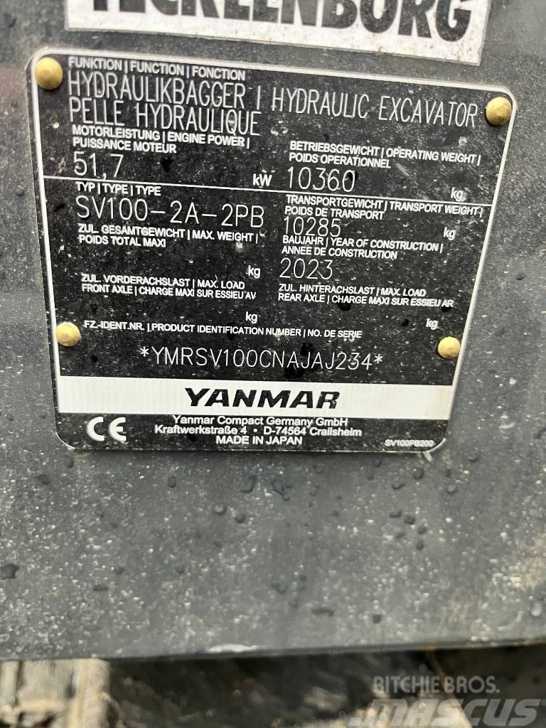 Yanmar SV100-2A 2PB Verstellausleger Powertilt HS08 Midikaivukoneet 7t - 12t
