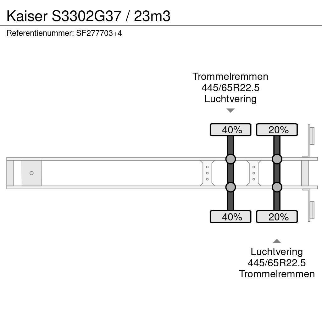 Kaiser S3302G37 / 23m3 Kippipuoliperävaunut