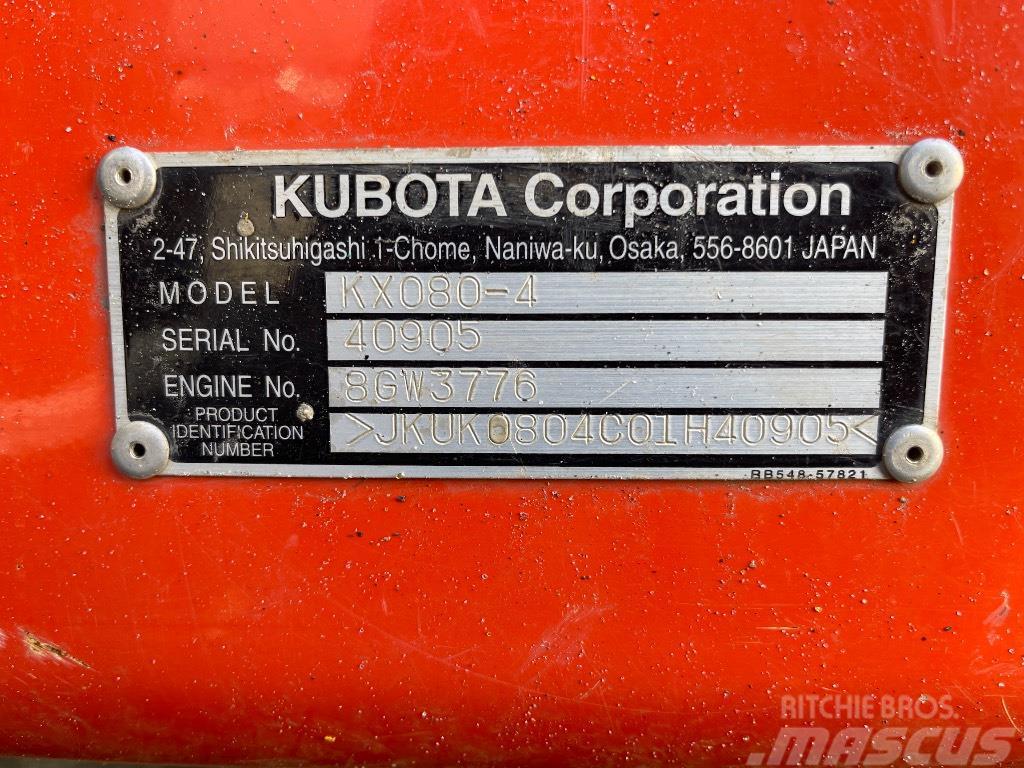 Kubota KX 080-4 Minikaivukoneet < 7t