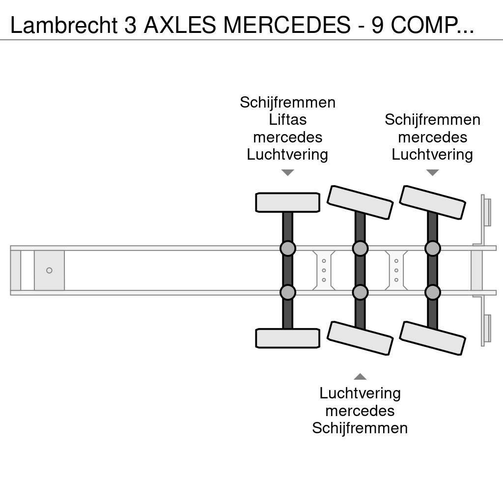  Lambrecht 3 AXLES MERCEDES - 9 COMPARTMENTS - FOOD Säiliöpuoliperävaunut