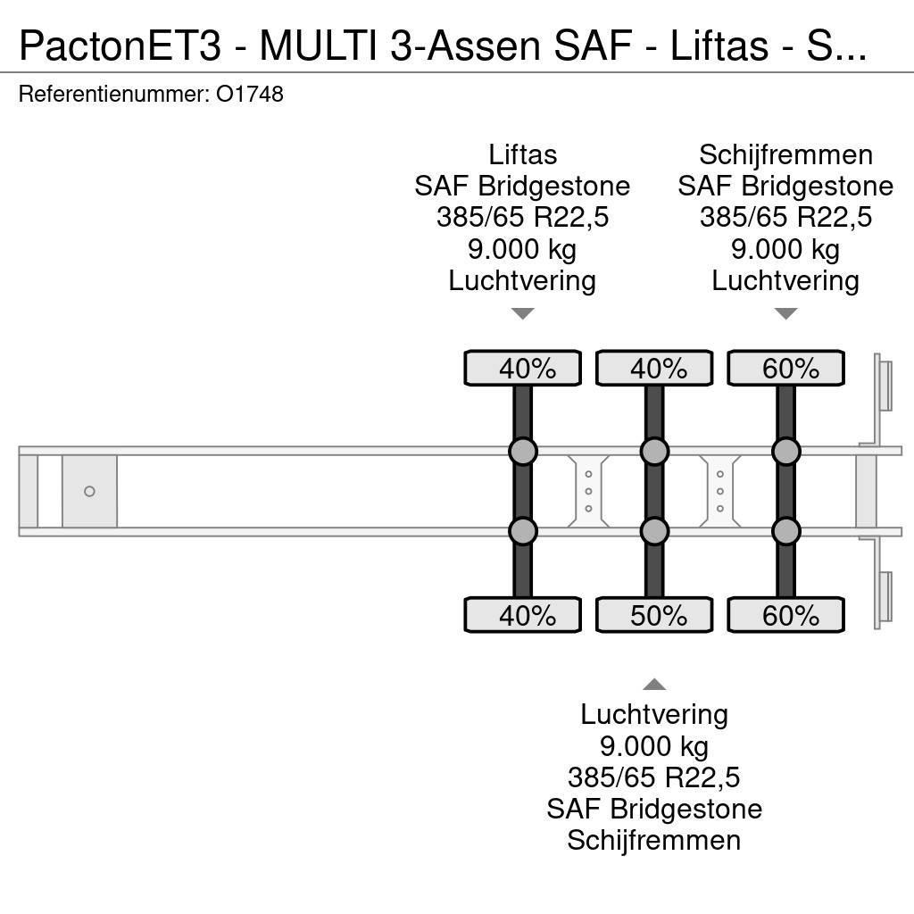Pacton ET3 - MULTI 3-Assen SAF - Liftas - Schijfremmen - Konttipuoliperävaunut