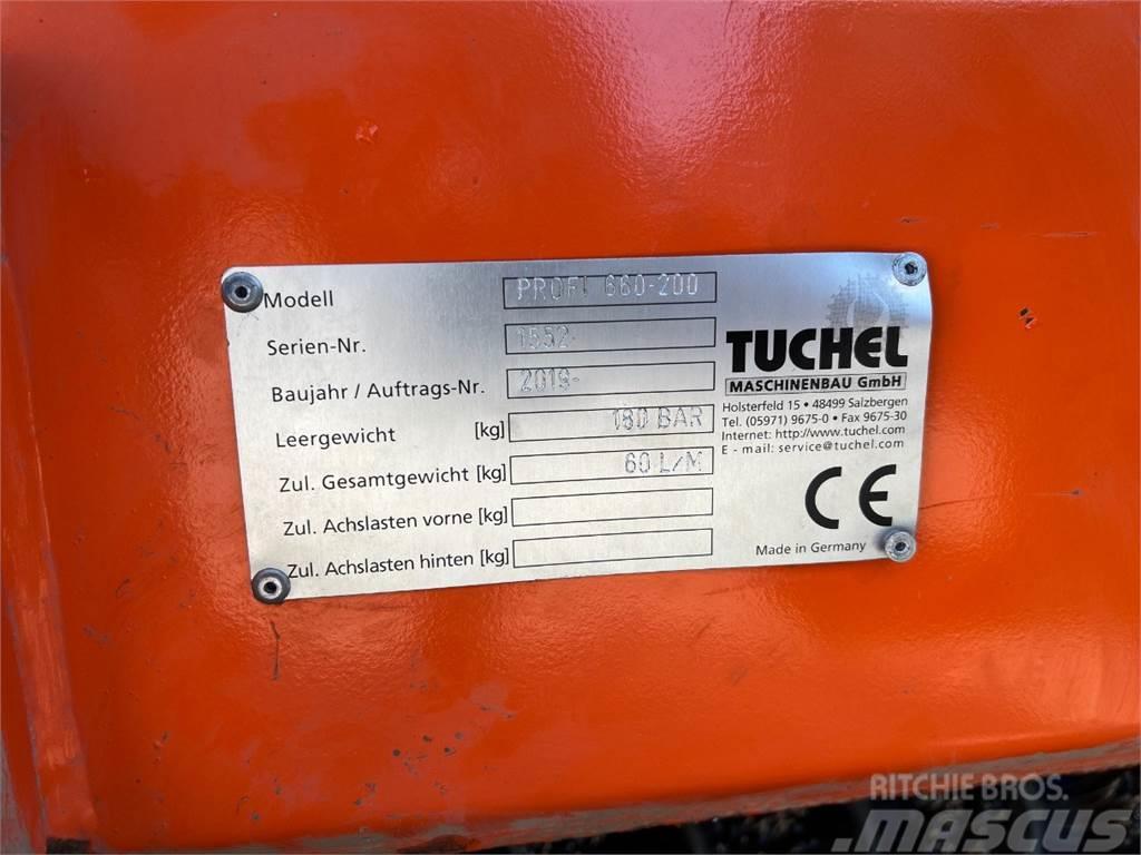 Tuchel Profi 660 kost - 200 cm. bred / Opsamler - kasse - Pyöräkuormaajat