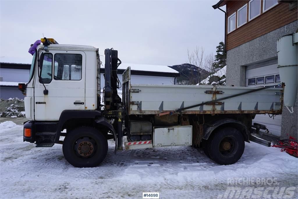 MAN 13.232 FA 4x4 crane truck w/ HIAB 5 T/M & tipper Nosturiautot