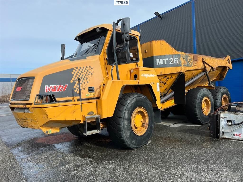 Moxy MT 26 Dumper w/ white signs and tailgate WATCH VID Dumpperit