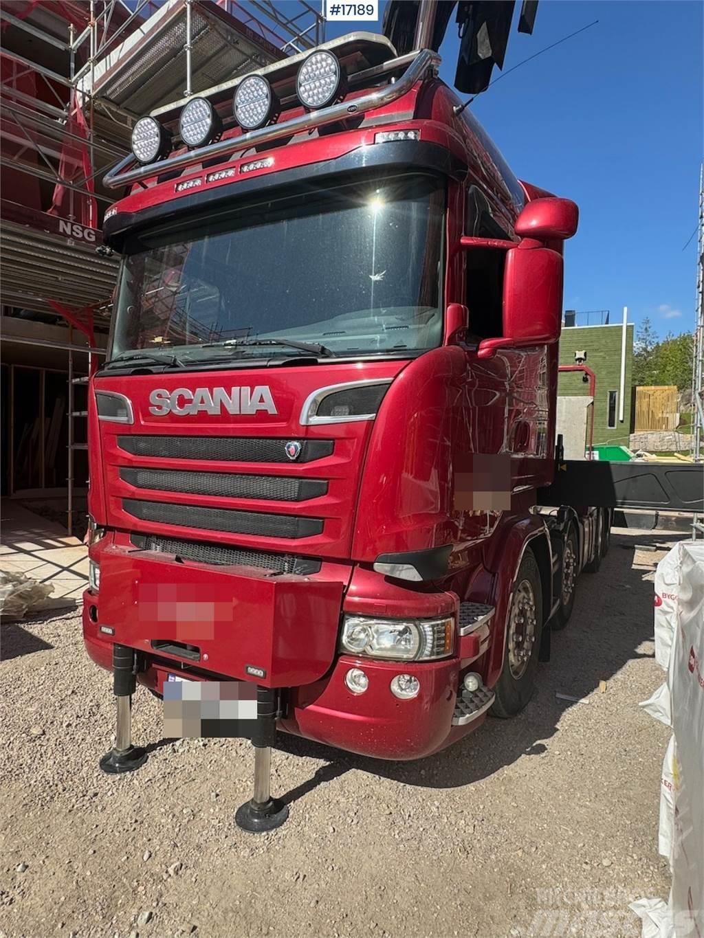 Scania R520 combi truck w/ 92 t/m Palfinger crane. Jib an Nosturiautot