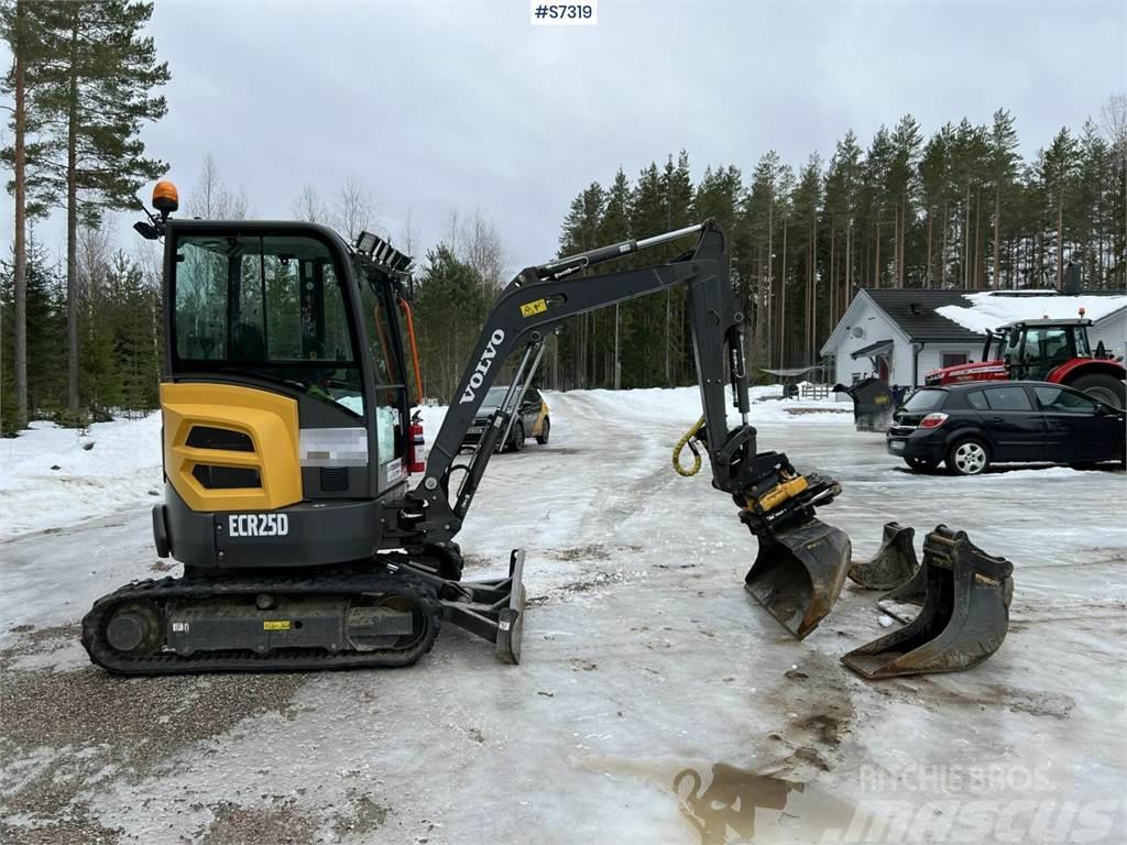 Volvo ECR25D Excavator with buckets and rotor SEE VIDEO Telakaivukoneet
