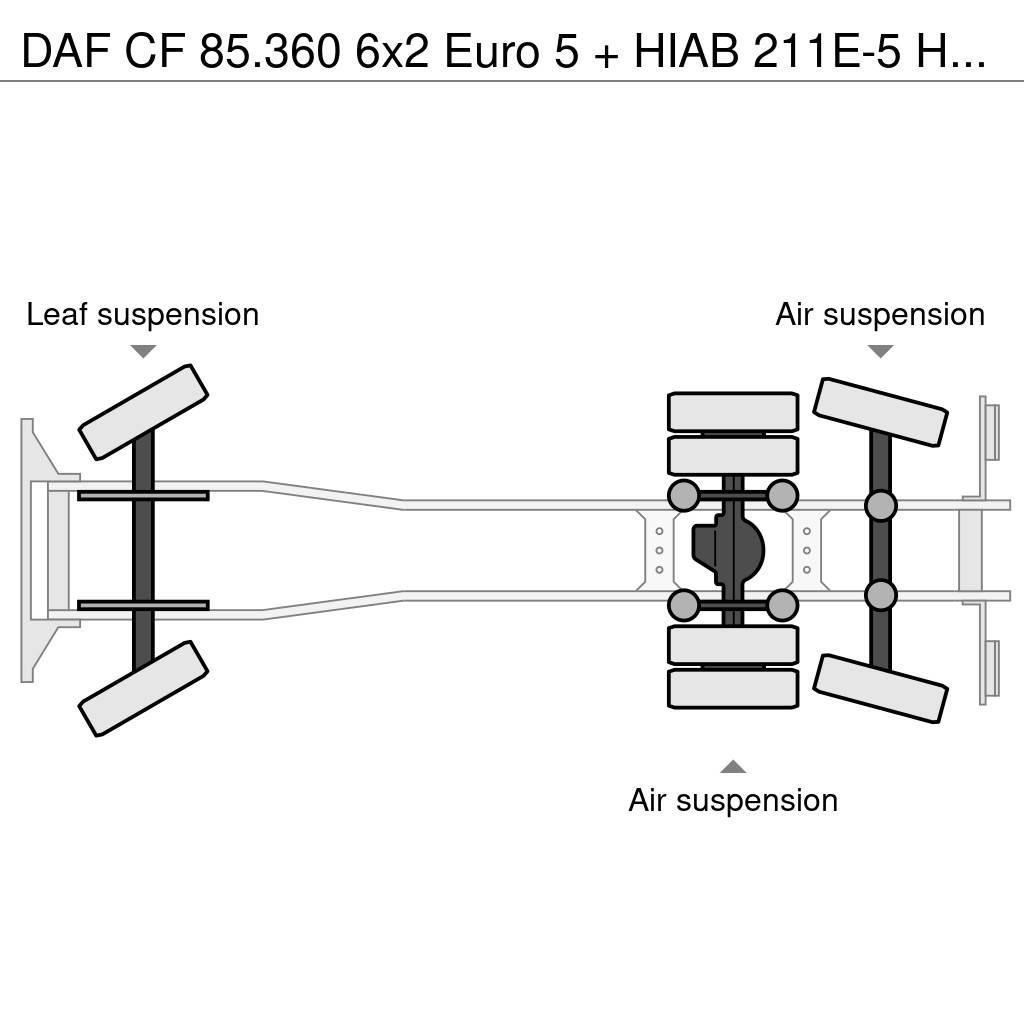 DAF CF 85.360 6x2 Euro 5 + HIAB 211E-5 HIPRO Lava-kuorma-autot