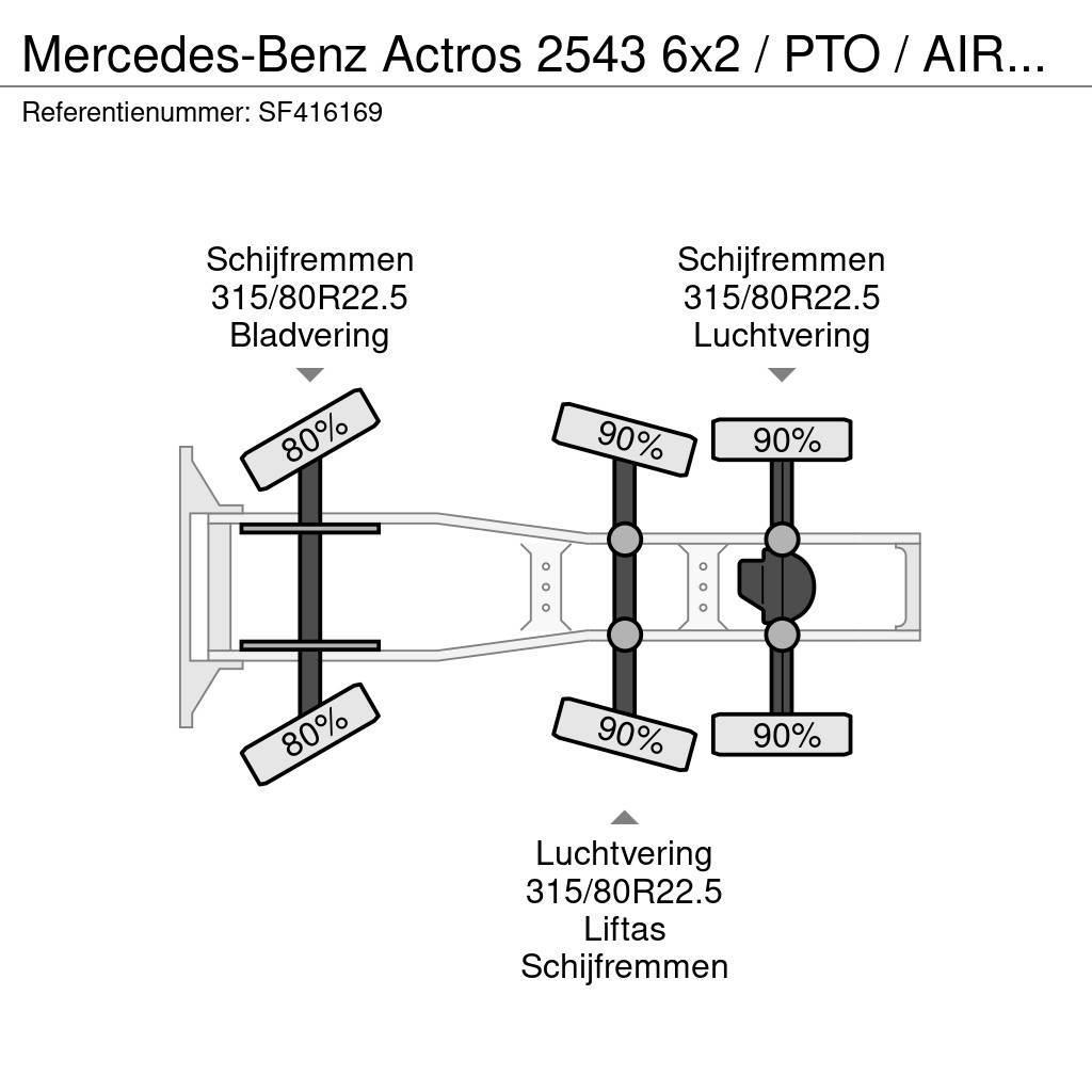 Mercedes-Benz Actros 2543 6x2 / PTO / AIRCO / EURO 6 Vetopöytäautot
