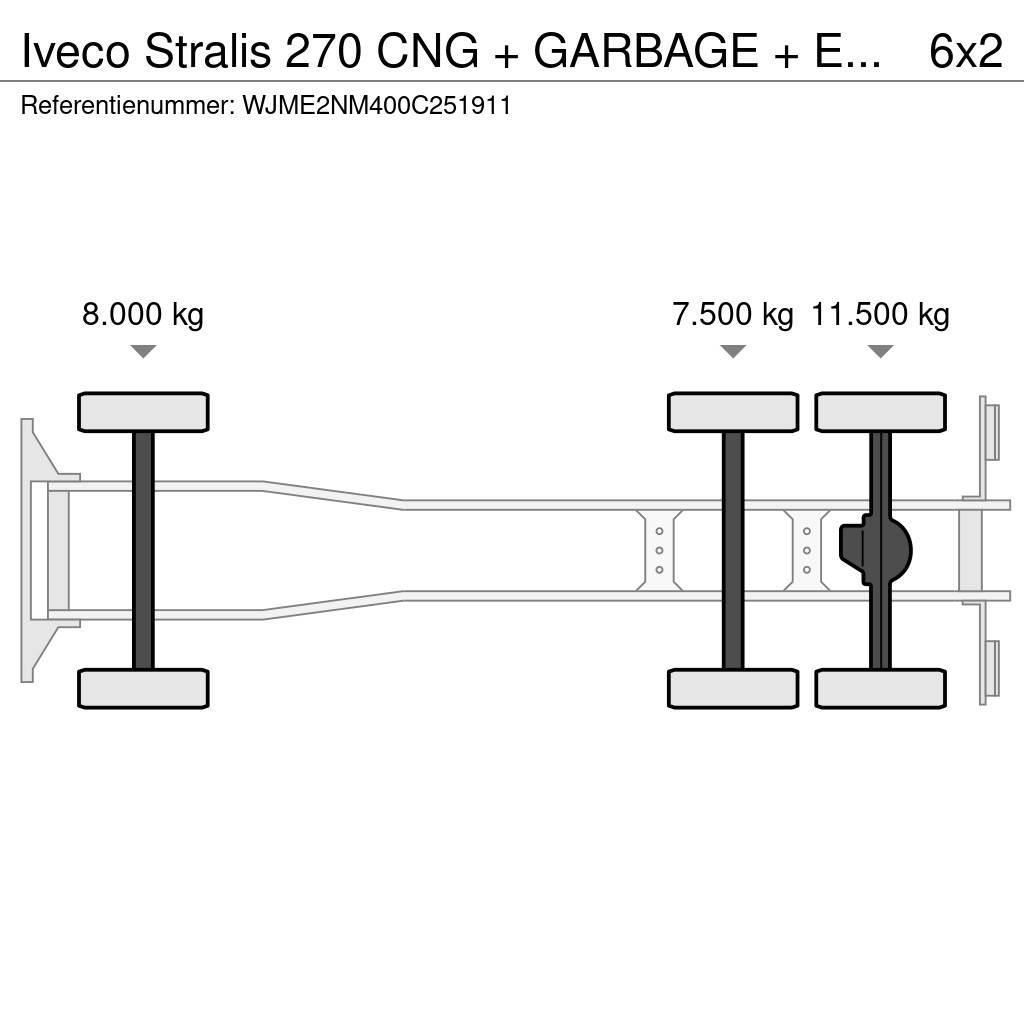 Iveco Stralis 270 CNG + GARBAGE + EURO 5 + 6X2 + RETARDE Jäteautot