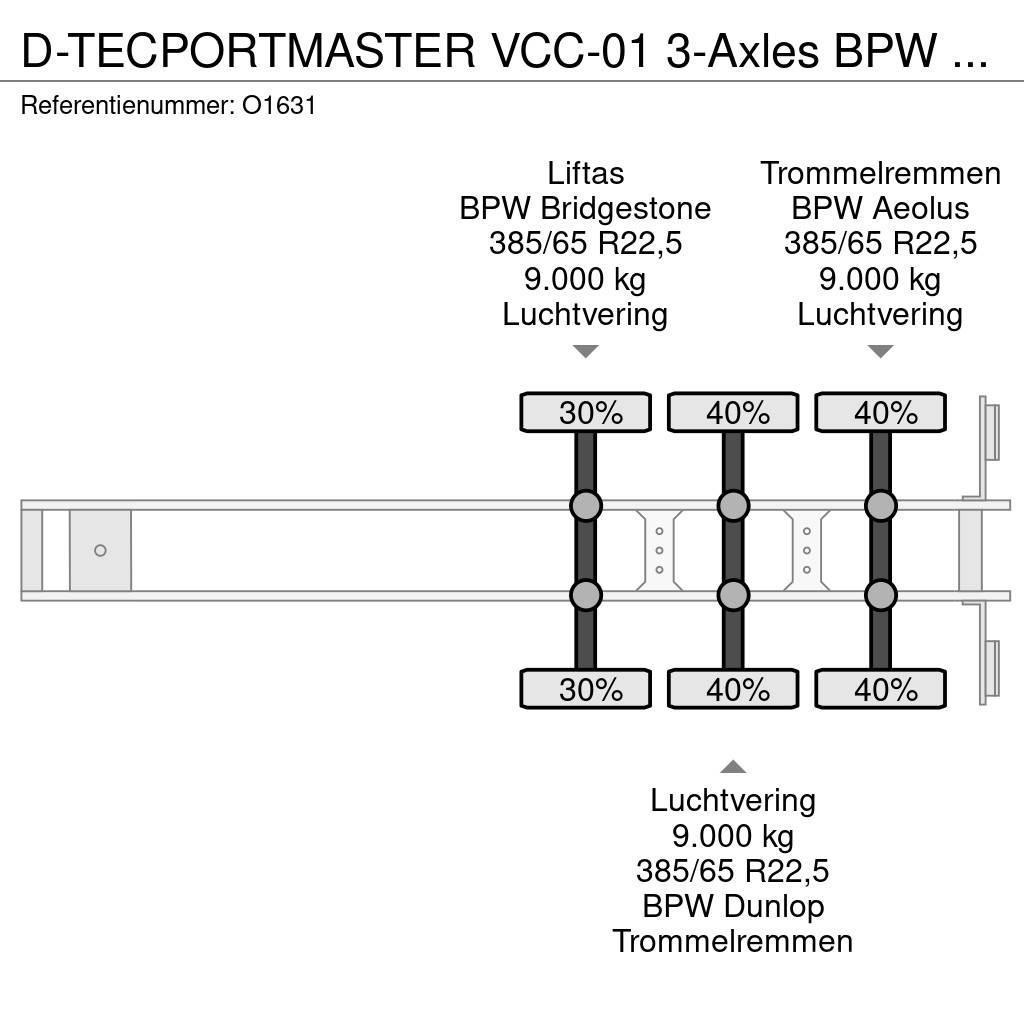 D-tec PORTMASTER VCC-01 3-Axles BPW - Drumbrakes - Lift- Konttipuoliperävaunut