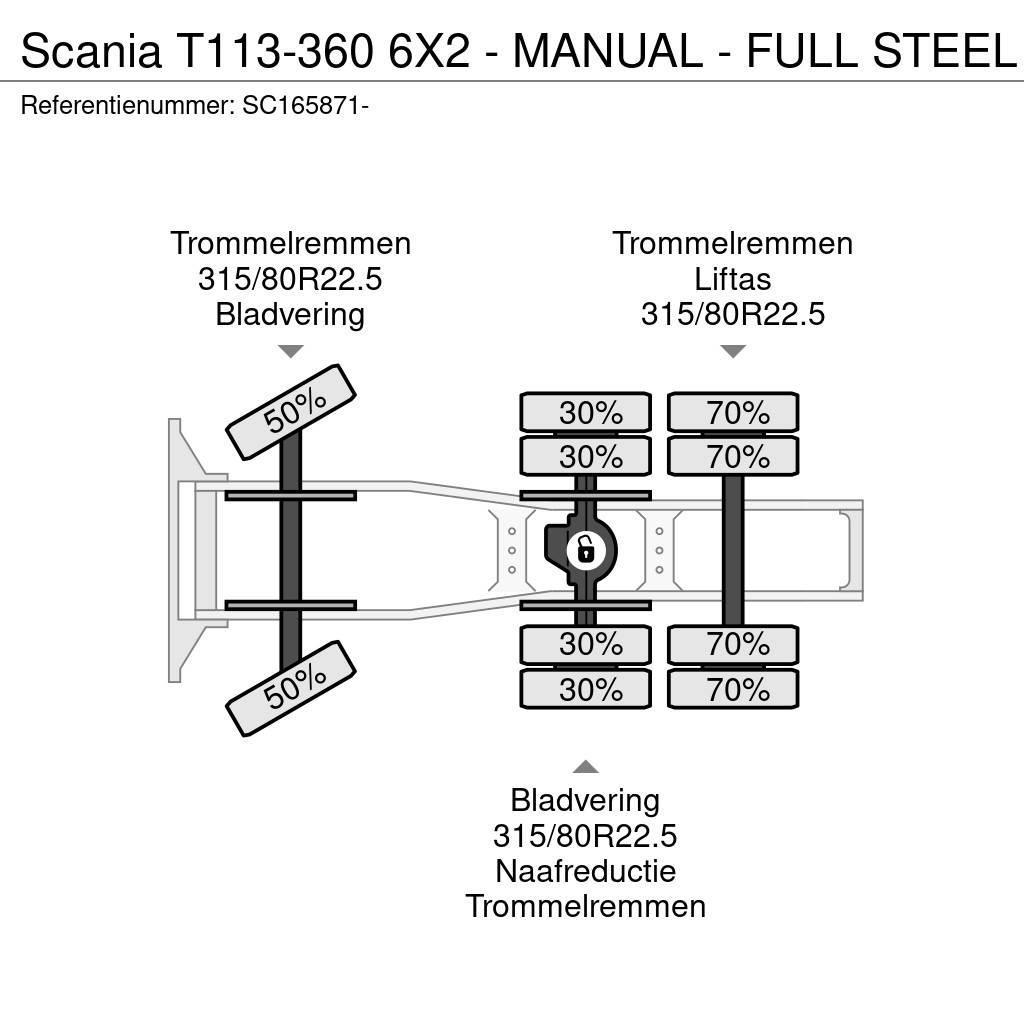 Scania T113-360 6X2 - MANUAL - FULL STEEL Vetopöytäautot