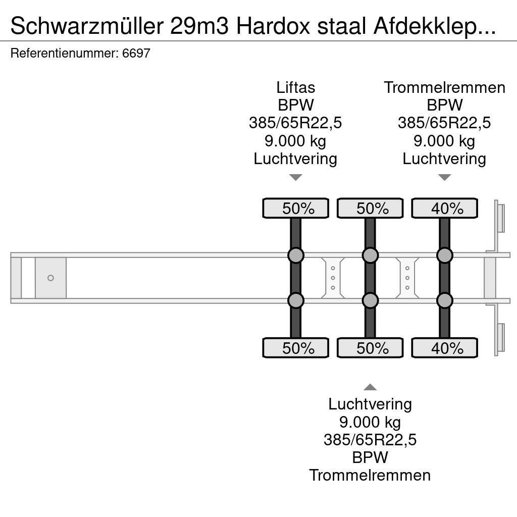 Schwarzmüller 29m3 Hardox staal Afdekkleppen Liftas Kippipuoliperävaunut