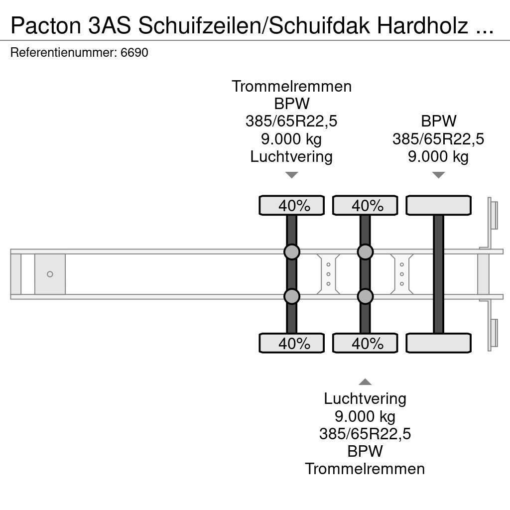Pacton 3AS Schuifzeilen/Schuifdak Hardholz boden Pressukapellipuoliperävaunut