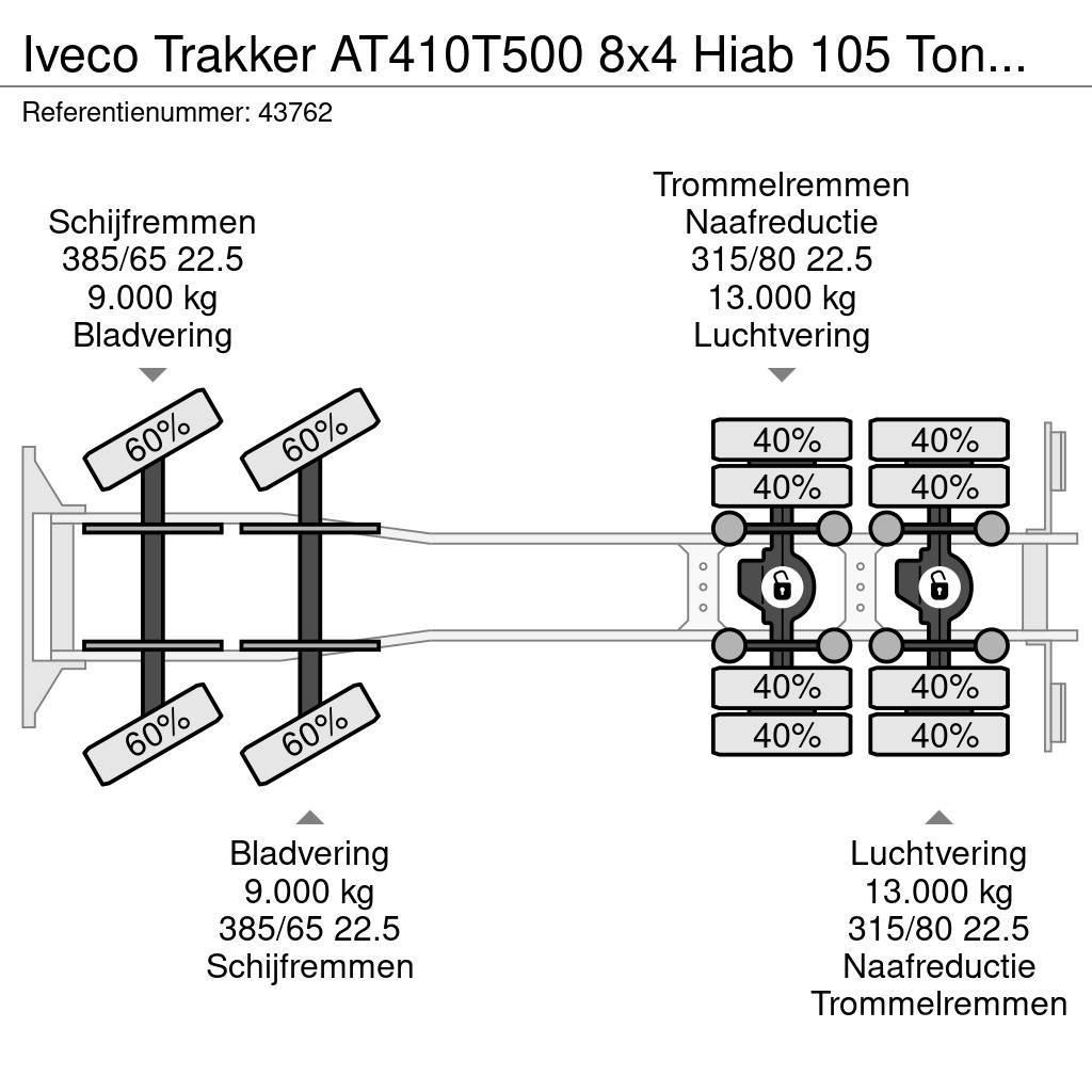 Iveco Trakker AT410T500 8x4 Hiab 105 Tonmeter laadkraan Mobiilinosturit