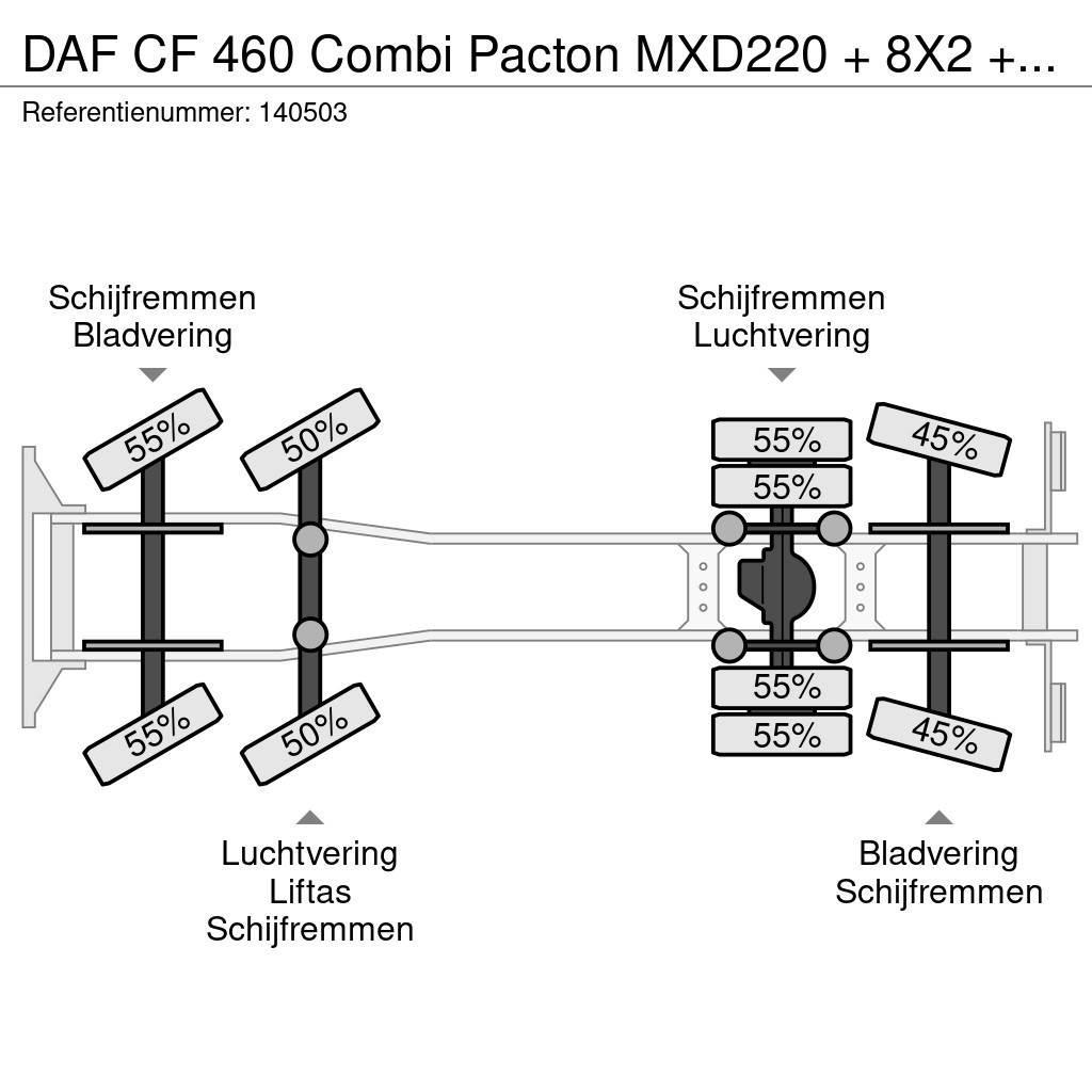 DAF CF 460 Combi Pacton MXD220 + 8X2 + Manual + Euro 6 Mobiilinosturit