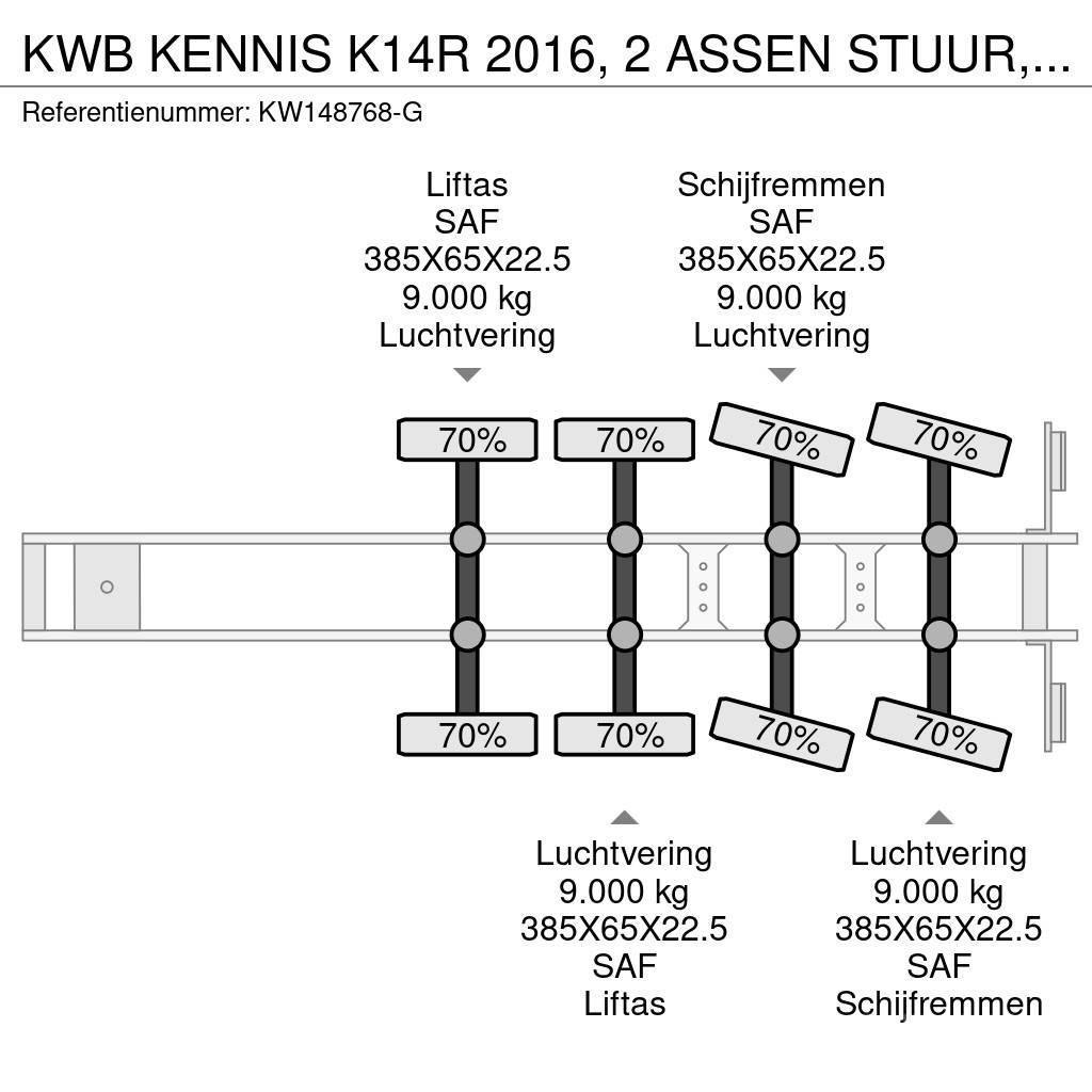  Kwb KENNIS K14R 2016, 2 ASSEN STUUR, 2 LIFT, SAF D Lavapuoliperävaunut