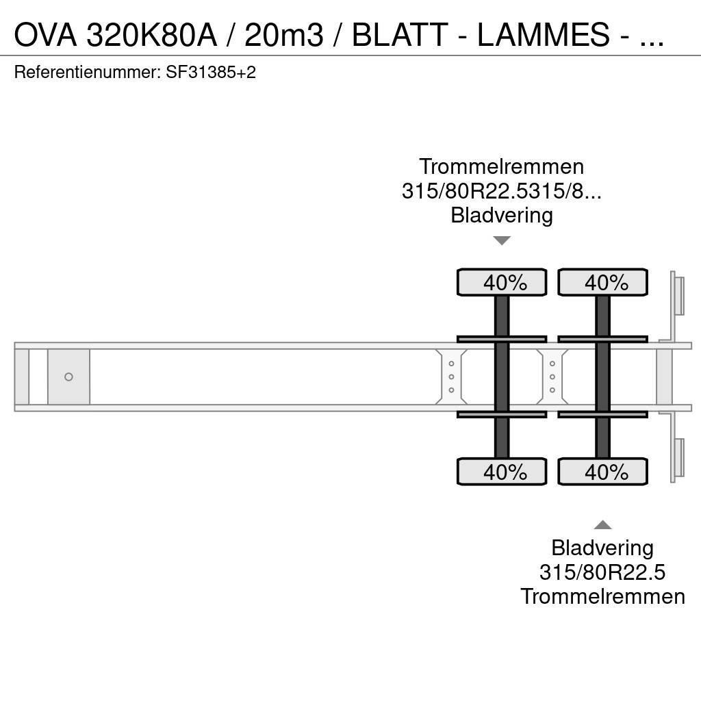 OVA 320K80A / 20m3 / BLATT - LAMMES - SPRING Kippipuoliperävaunut