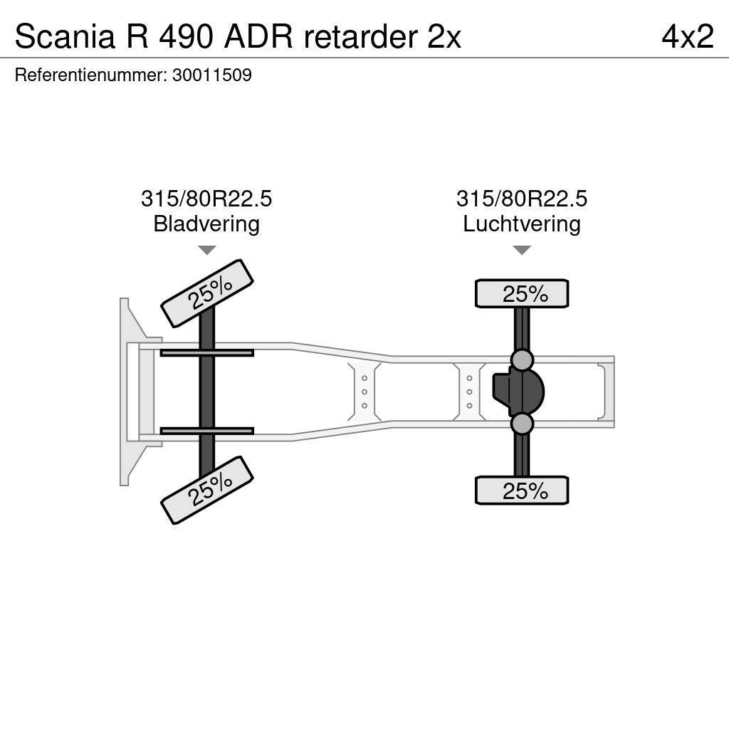 Scania R 490 ADR retarder 2x Vetopöytäautot