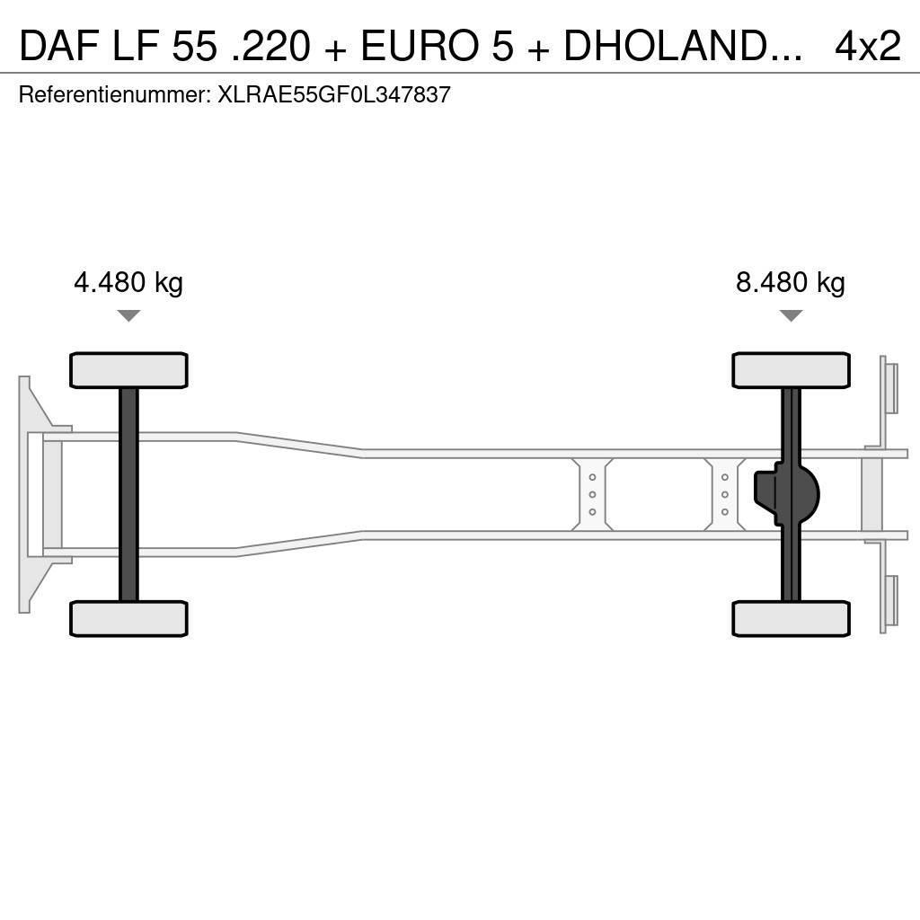 DAF LF 55 .220 + EURO 5 + DHOLANDIA LIFT 12T Kuorma-autoalustat