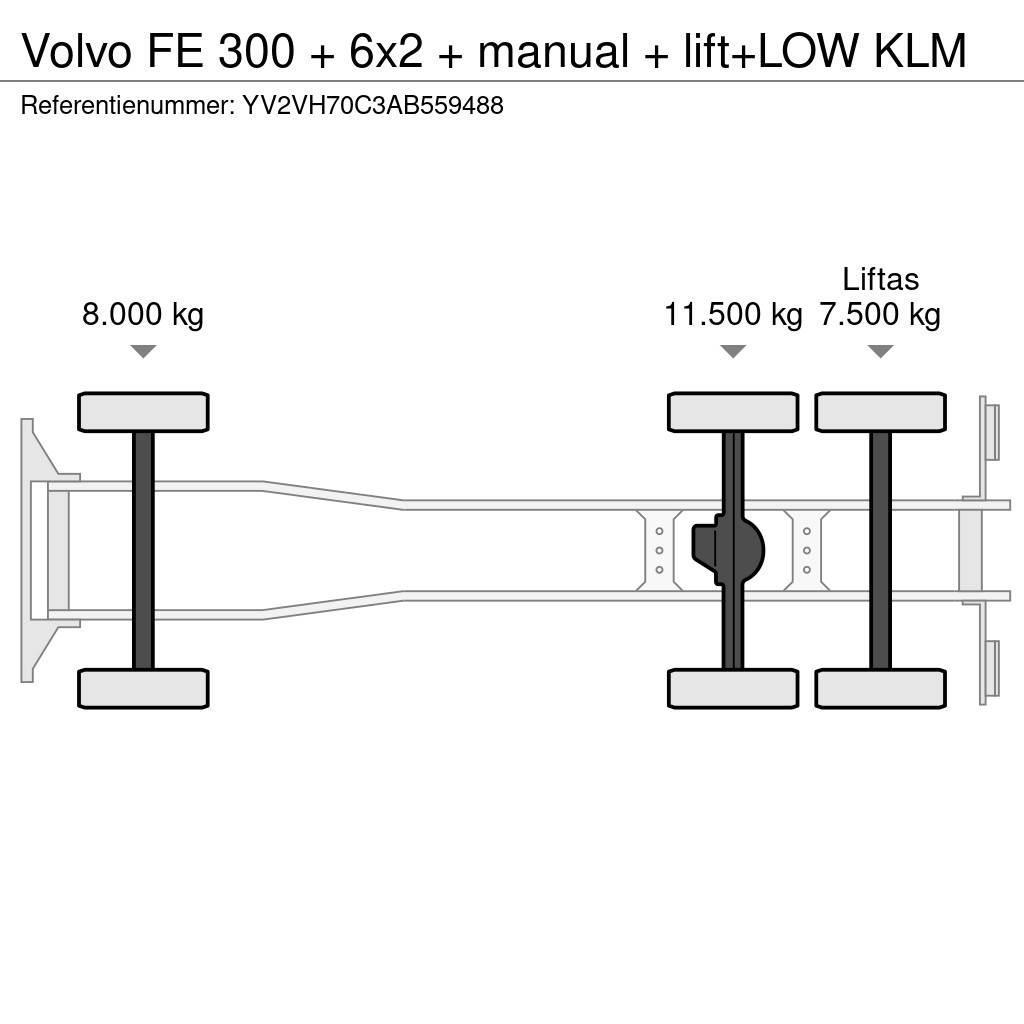 Volvo FE 300 + 6x2 + manual + lift+LOW KLM Umpikorikuorma-autot
