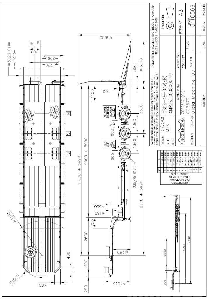 Nooteboom OSDS-48-03V Puoliperävaunulavetit