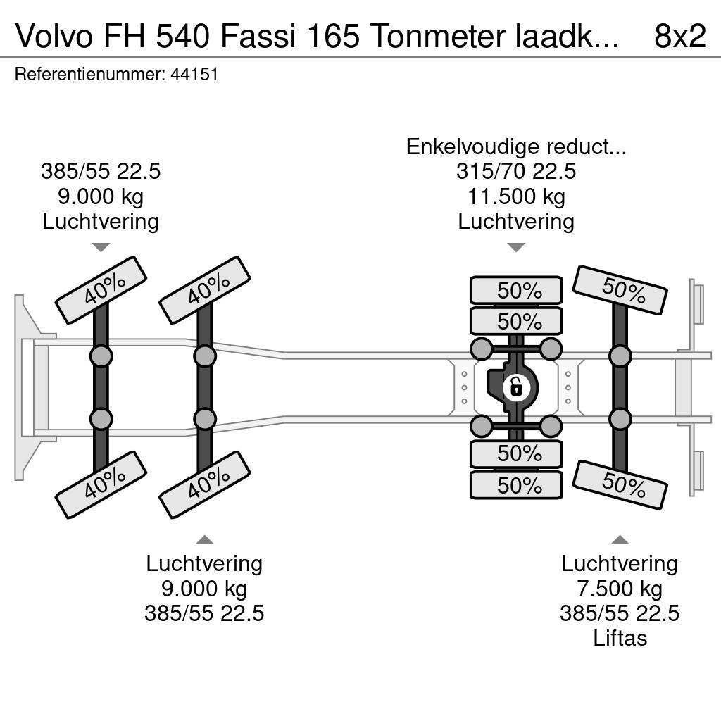 Volvo FH 540 Fassi 165 Tonmeter laadkraan + Fly-Jib Just Mobiilinosturit