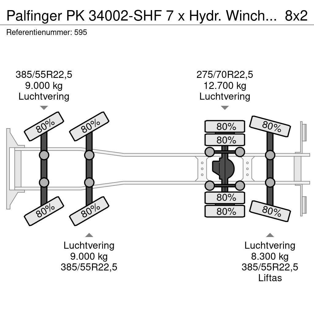 Palfinger PK 34002-SHF  7 x Hydr.  Winch  Scania R580 8x2  E Mobiilinosturit