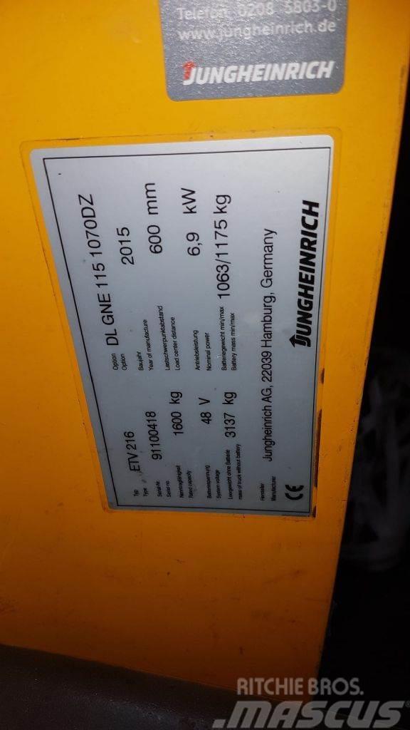Jungheinrich ETV 216 10700 mm HH Työntömastotrukit
