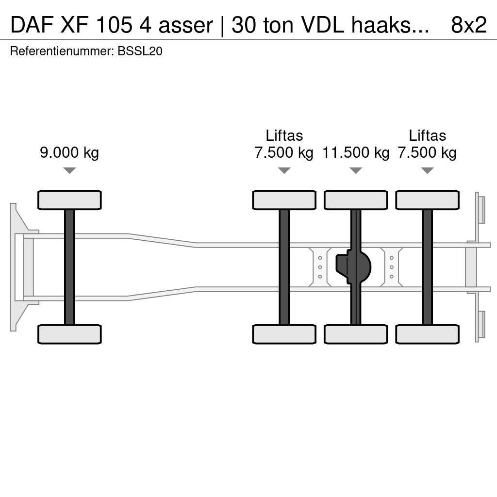 DAF XF 105 4 asser | 30 ton VDL haaksysteem | manual | Koukkulava kuorma-autot