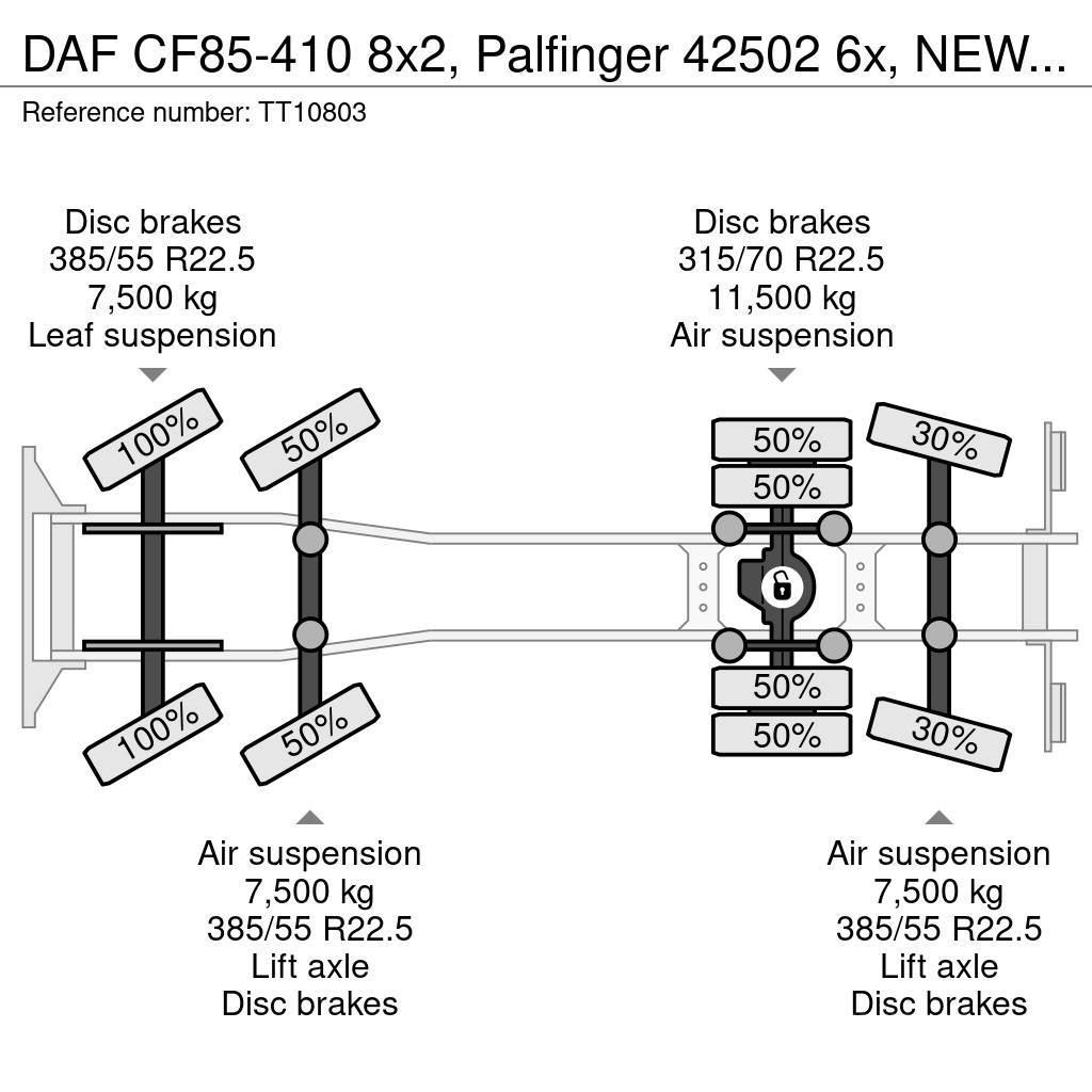 DAF CF85-410 8x2, Palfinger 42502 6x, NEW Engine Mobiilinosturit