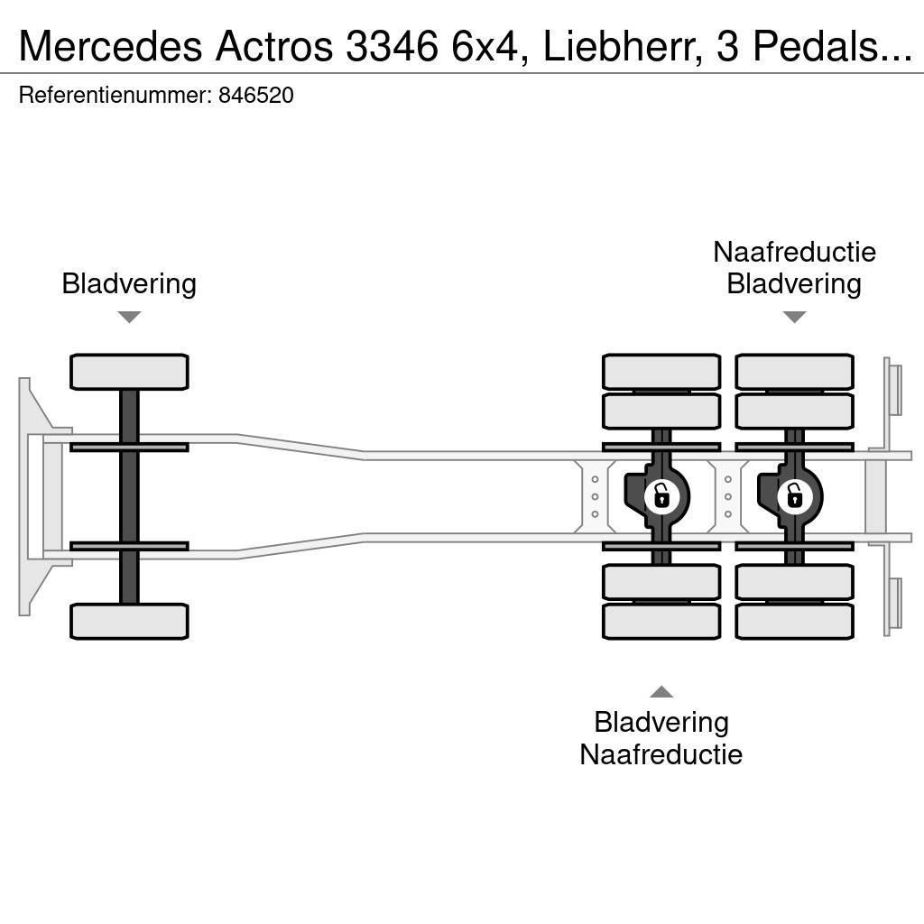 Mercedes-Benz Actros 3346 6x4, Liebherr, 3 Pedals, Steel suspens Betonikuorma-autot