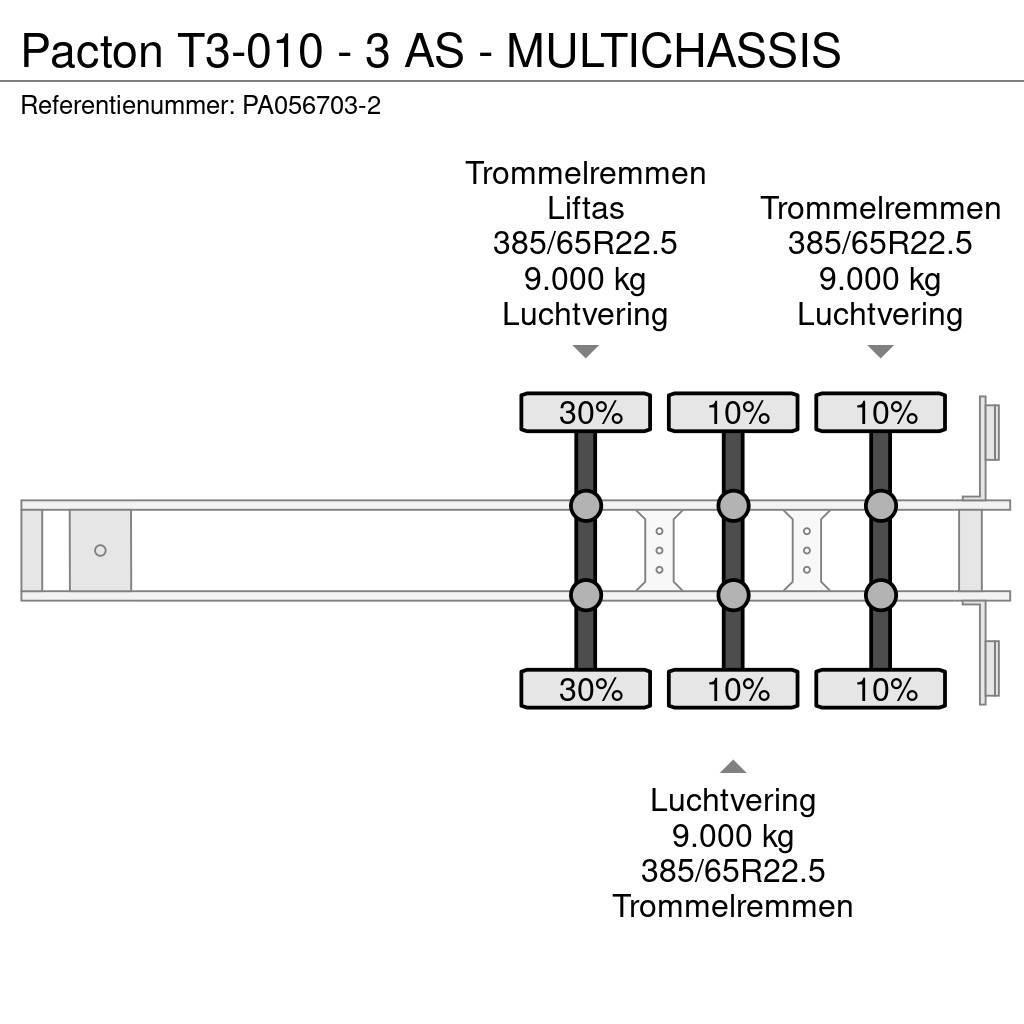 Pacton T3-010 - 3 AS - MULTICHASSIS Konttipuoliperävaunut