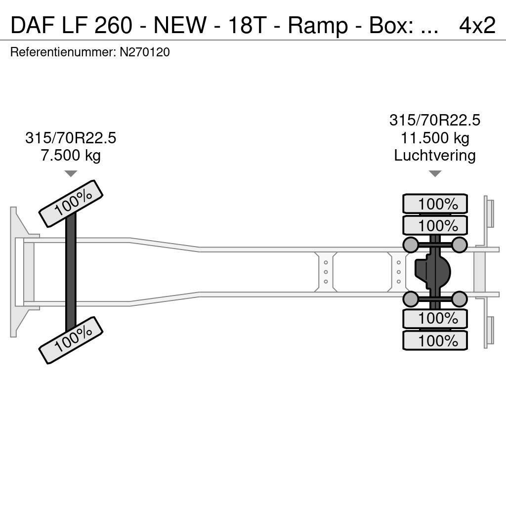 DAF LF 260 - NEW - 18T - Ramp - Box: 7.50 - 2.50 - Too Autonkuljetusautot