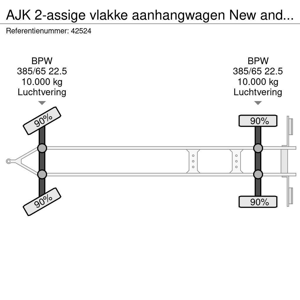 AJK 2-assige vlakke aanhangwagen New and Unused! Lavaperävaunut