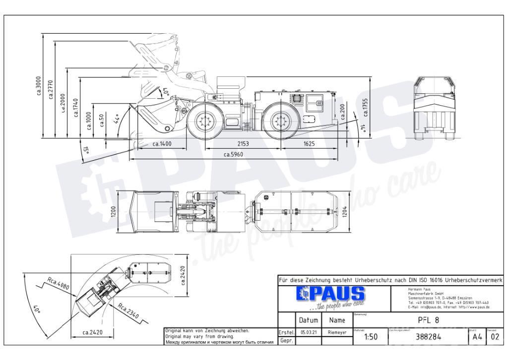 Paus PFL 8 / compact Load Haul Dump (LHD) / Mining Maanalaiset lastauskoneet