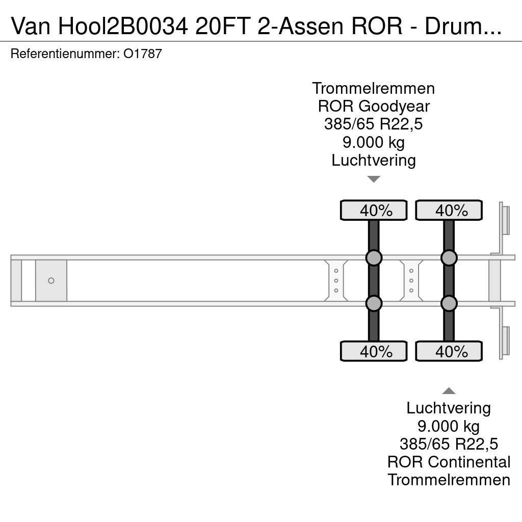 Van Hool 2B0034 20FT 2-Assen ROR - DrumBrakes - Airsuspensi Konttipuoliperävaunut