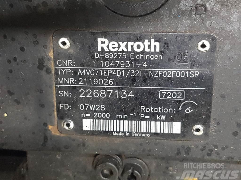 Rexroth A4VG71EP4D1/32L-R902119026-Drive pump/Fahrpumpe Hydrauliikka