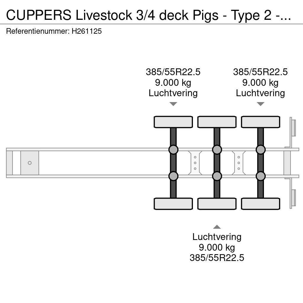  CUPPERS Livestock 3/4 deck Pigs  - Type 2 - Water Eläinkuljetuspuoliperävaunut