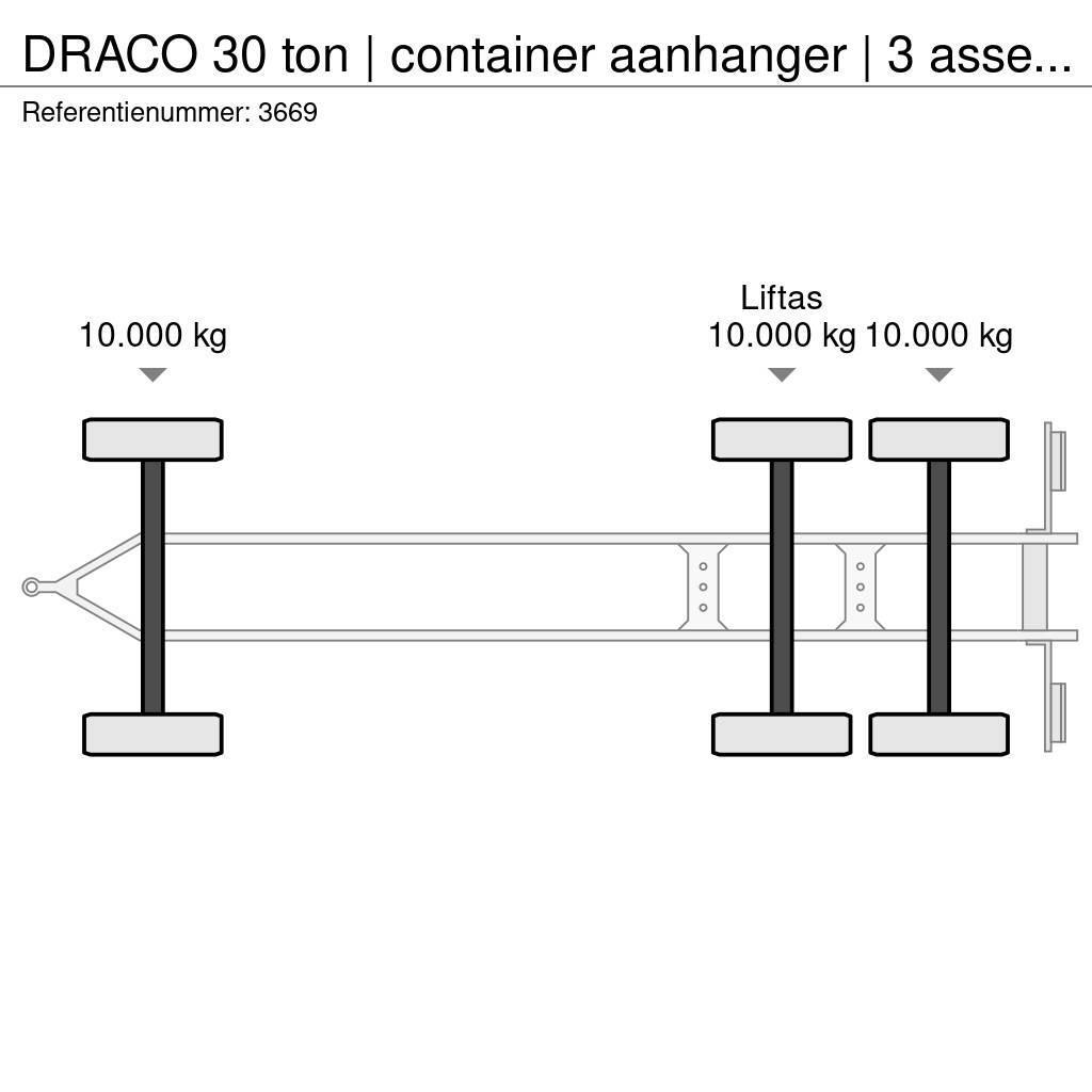 Draco 30 ton | container aanhanger | 3 asser overzetter Täyskonttiperävaunut