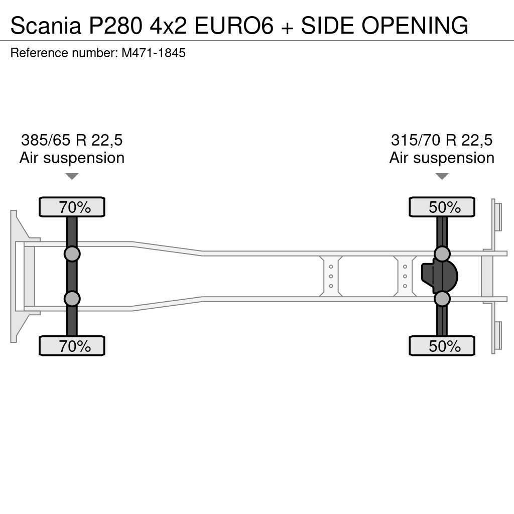 Scania P280 4x2 EURO6 + SIDE OPENING Umpikorikuorma-autot