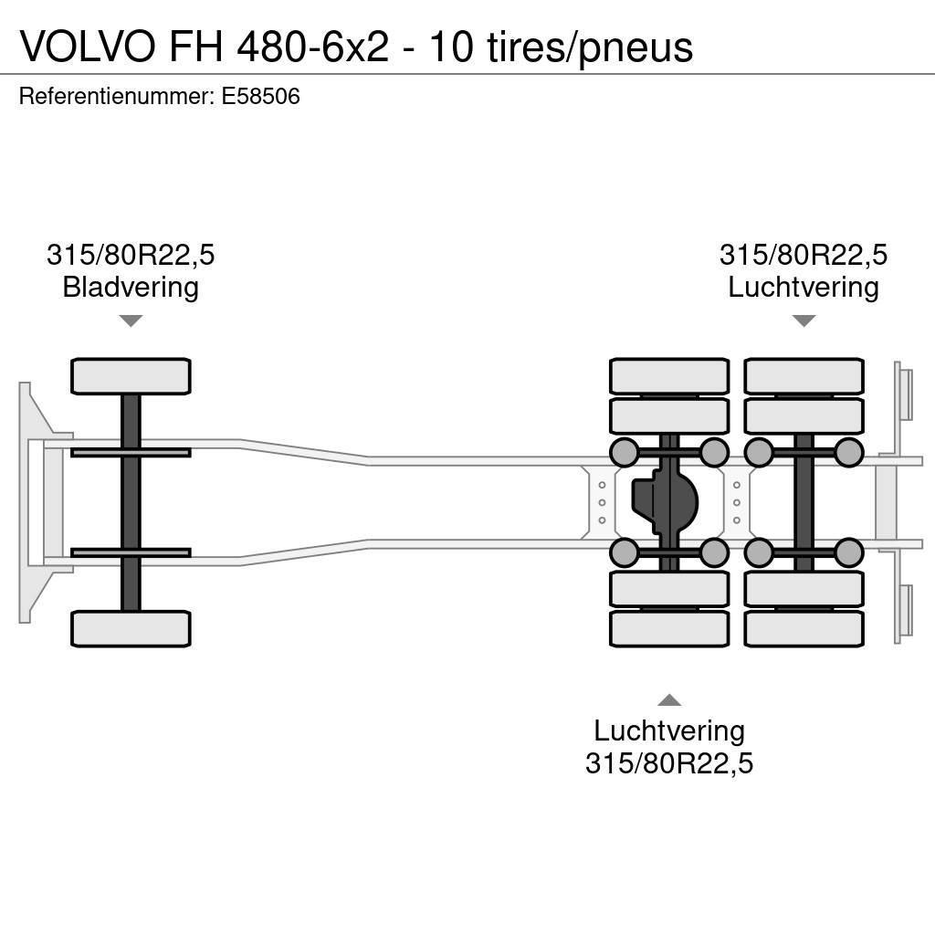 Volvo FH 480-6x2 - 10 tires/pneus Kontti-/tasonostoautot