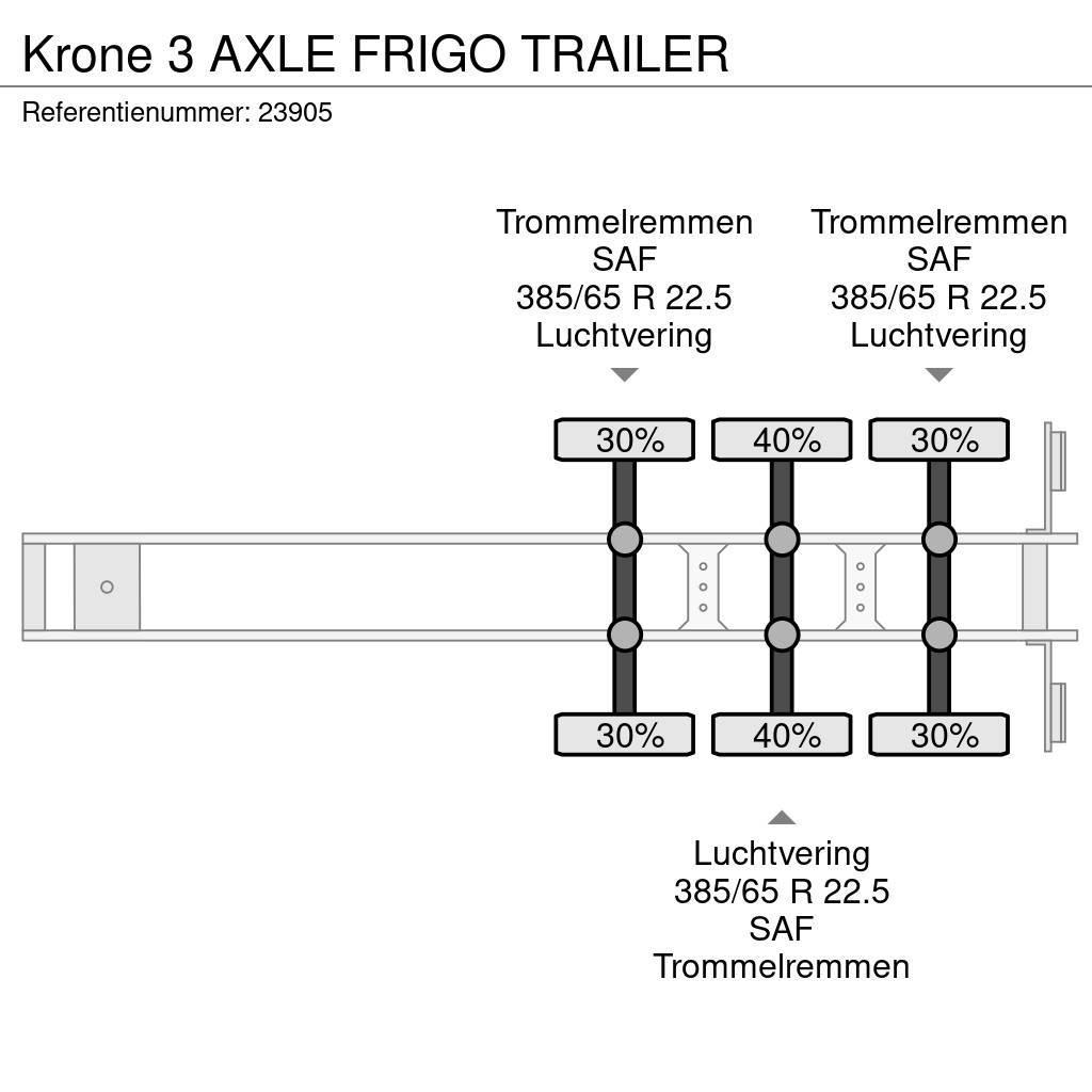 Krone 3 AXLE FRIGO TRAILER Kylmä-/Lämpökoripuoliperävaunut