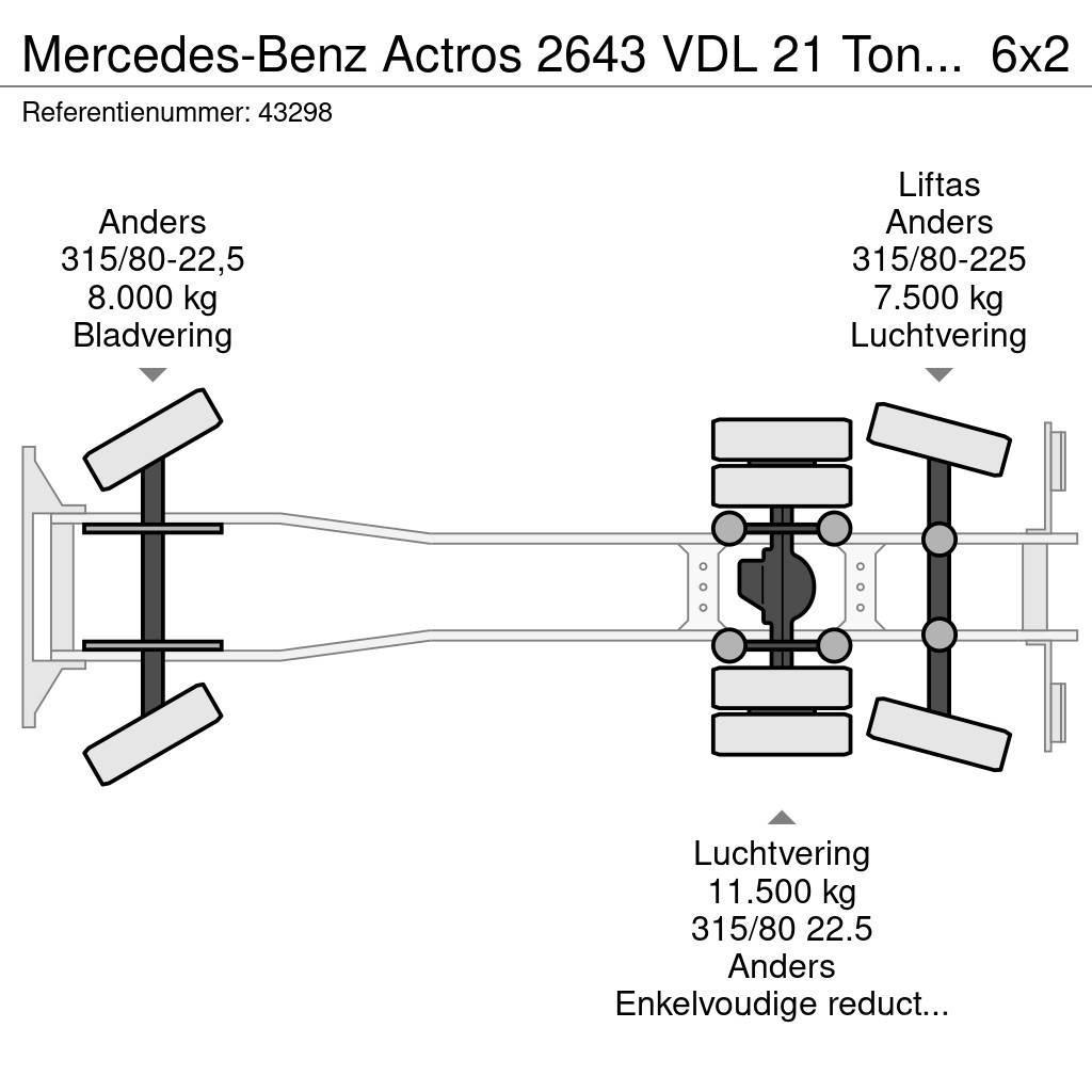 Mercedes-Benz Actros 2643 VDL 21 Ton haakarmsysteem Koukkulava kuorma-autot