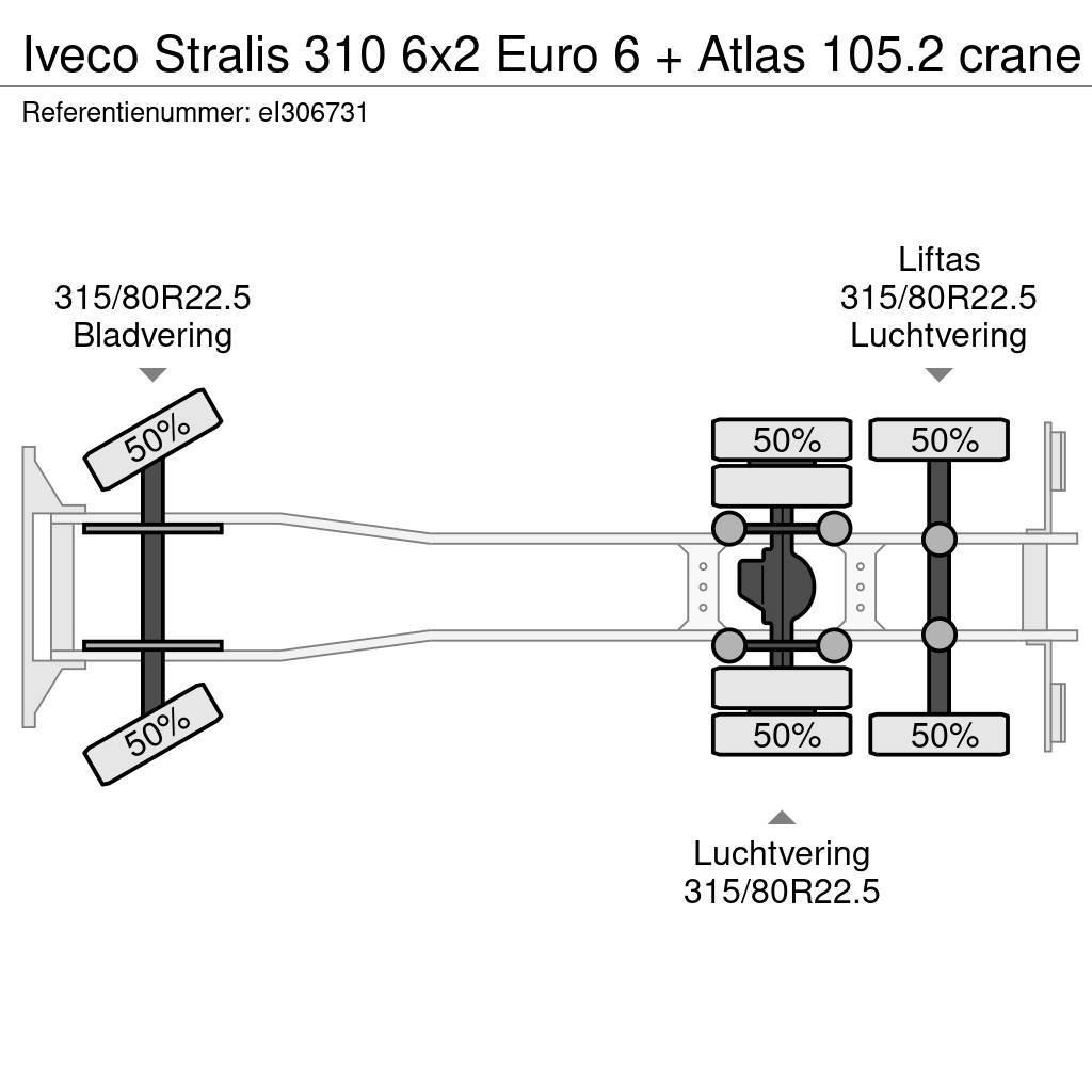 Iveco Stralis 310 6x2 Euro 6 + Atlas 105.2 crane Lava-kuorma-autot