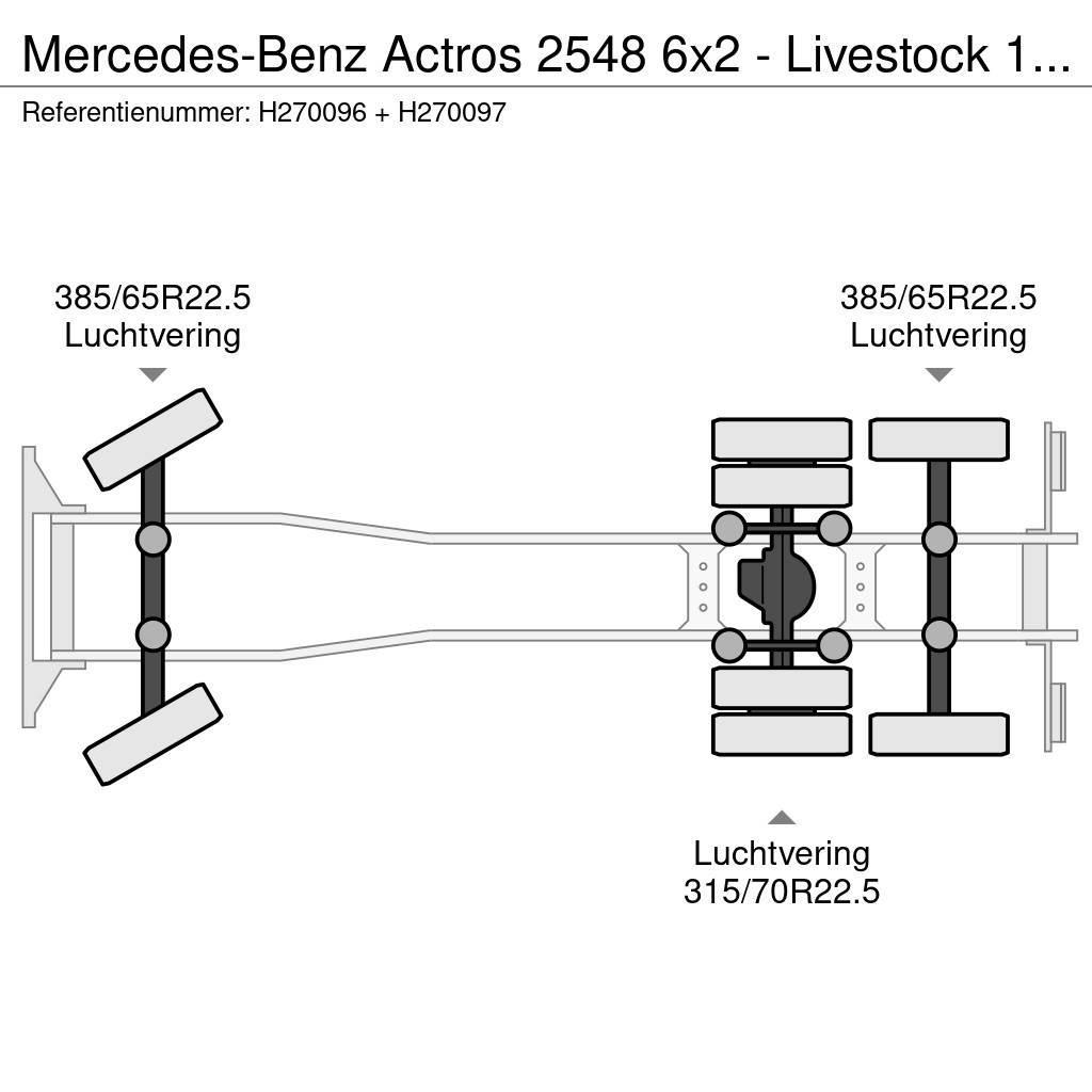 Mercedes-Benz Actros 2548 6x2 - Livestock 1 deck - Truck + Trail Eläinkuljetusautot