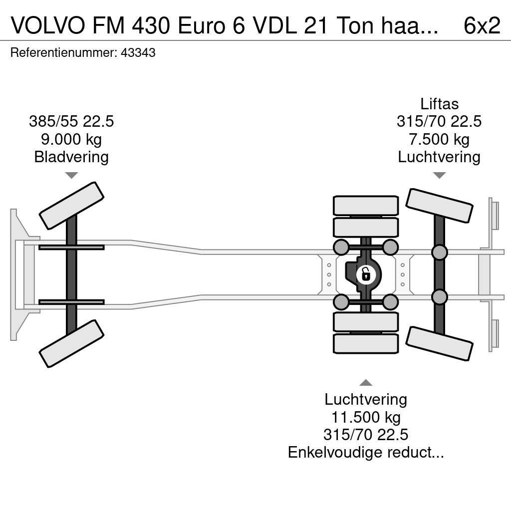 Volvo FM 430 Euro 6 VDL 21 Ton haakarmsysteem Koukkulava kuorma-autot