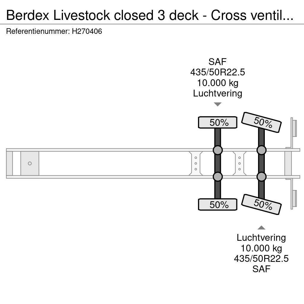  Berdex Livestock closed 3 deck - Cross ventilated Eläinkuljetuspuoliperävaunut