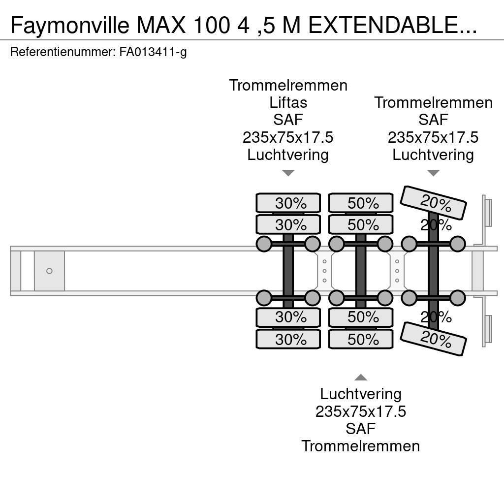 Faymonville MAX 100 4 ,5 M EXTENDABLE LAST AXEL STEERING Puoliperävaunulavetit