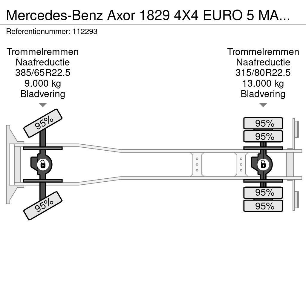Mercedes-Benz Axor 1829 4X4 EURO 5 MANUAL FULL STEEL LIFT Nostolava-autot